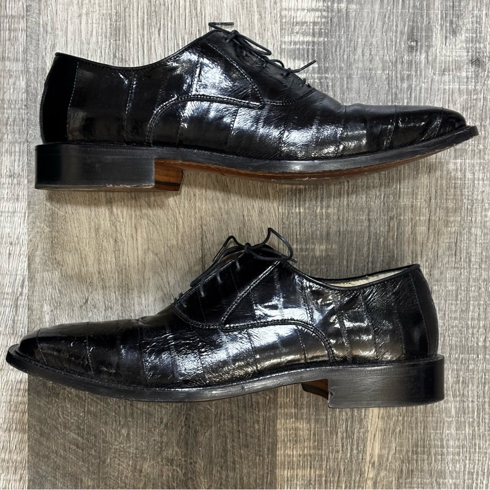 Barcelino Men’s Eel Skin Oxfords w/ Lace-Up closure, EUC
